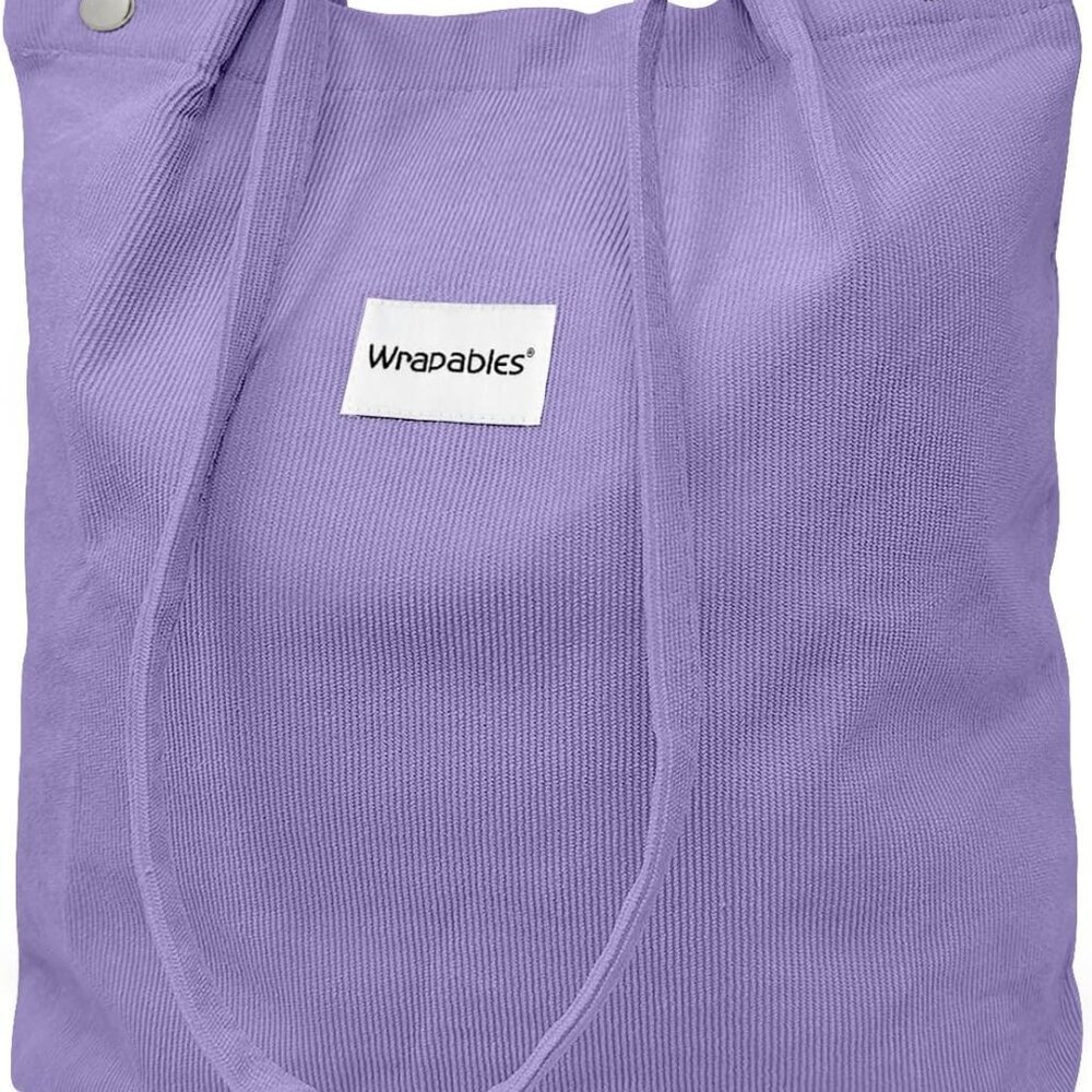 Corduroy Tote Bag, Casual Everyday Shoulder Handbag